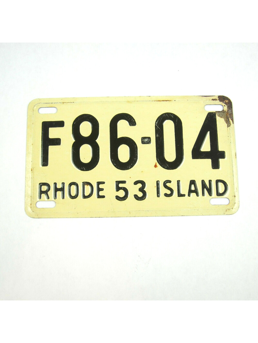 Vintage 1953 Wheaties Cereal Rhode Island Metal Bicycle License Plate F86-04